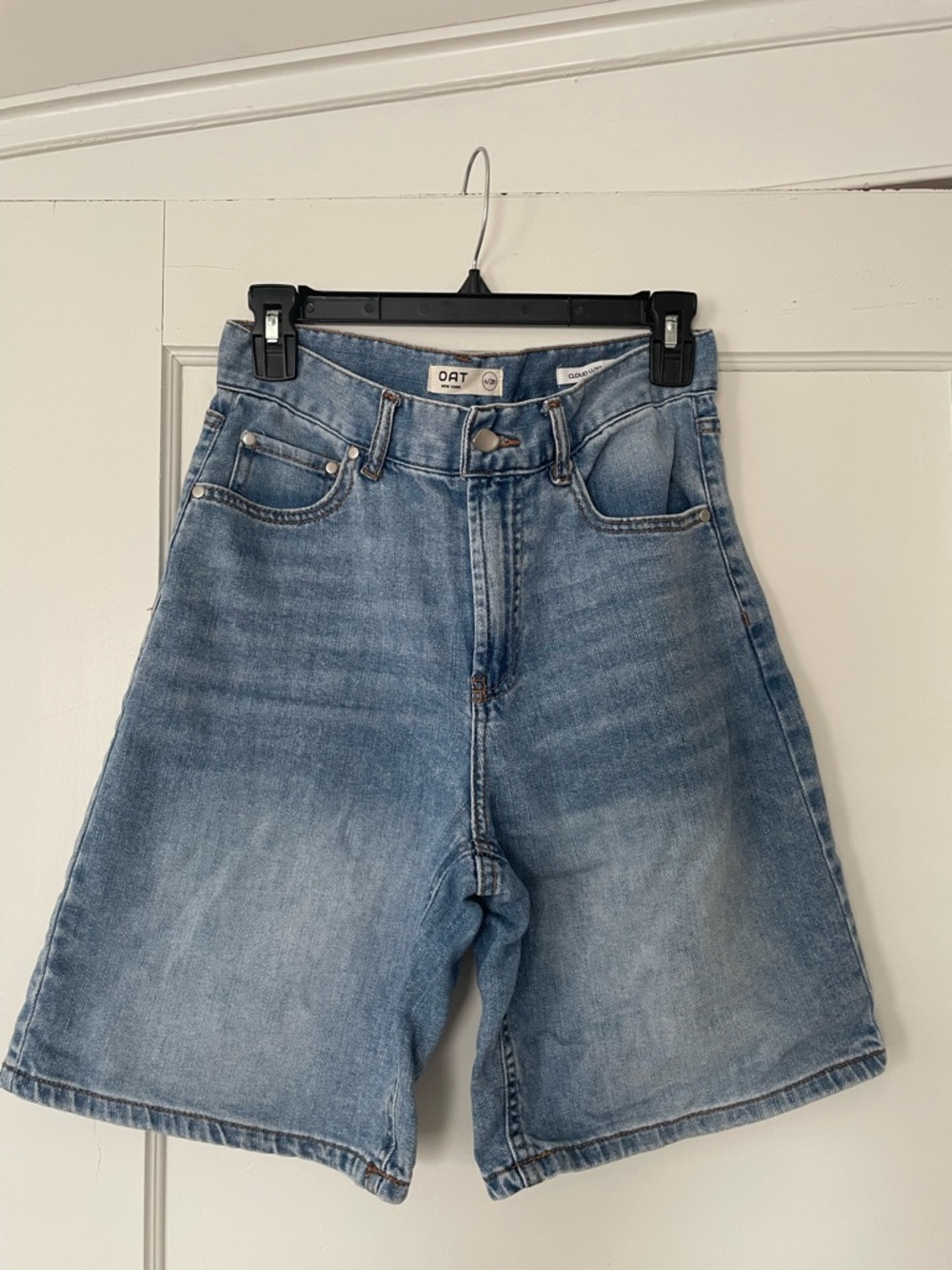 Oat New York Light Blue Denim Jean Shorts